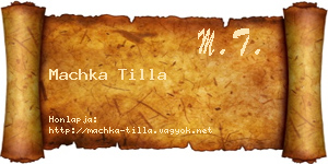 Machka Tilla névjegykártya